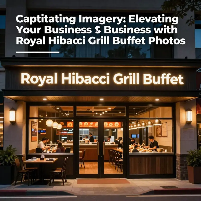 The illuminated entrance of Royal Hibachi Grill Buffet at night, enticing customers with its warm lighting and vibrant signage.