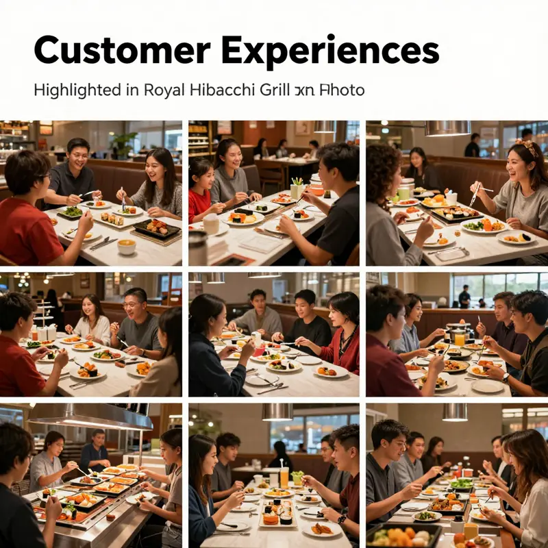 The vibrancy of Royal Hibachi Grill Buffet, with a stunning array of dishes and a lively dining atmosphere.