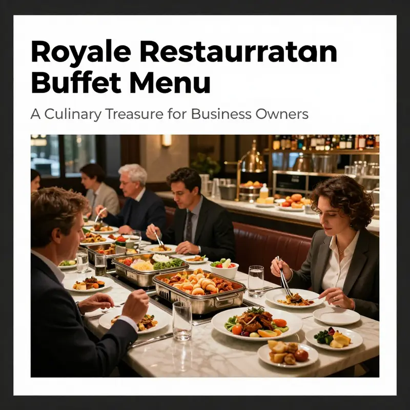 A lively and inviting dining atmosphere in the Royale Restaurant Buffet, showcasing patrons enjoying their meals in elegant surroundings.