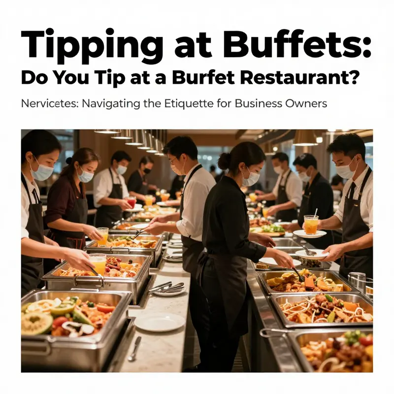 Different types of buffets and their service dynamics, illustrating when tipping is appropriate.