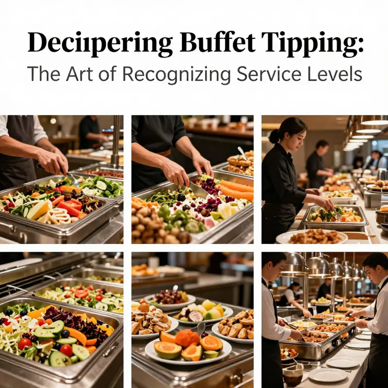 Highlighting the different service levels in buffet restaurants, emphasizing the interaction between staff and customers.