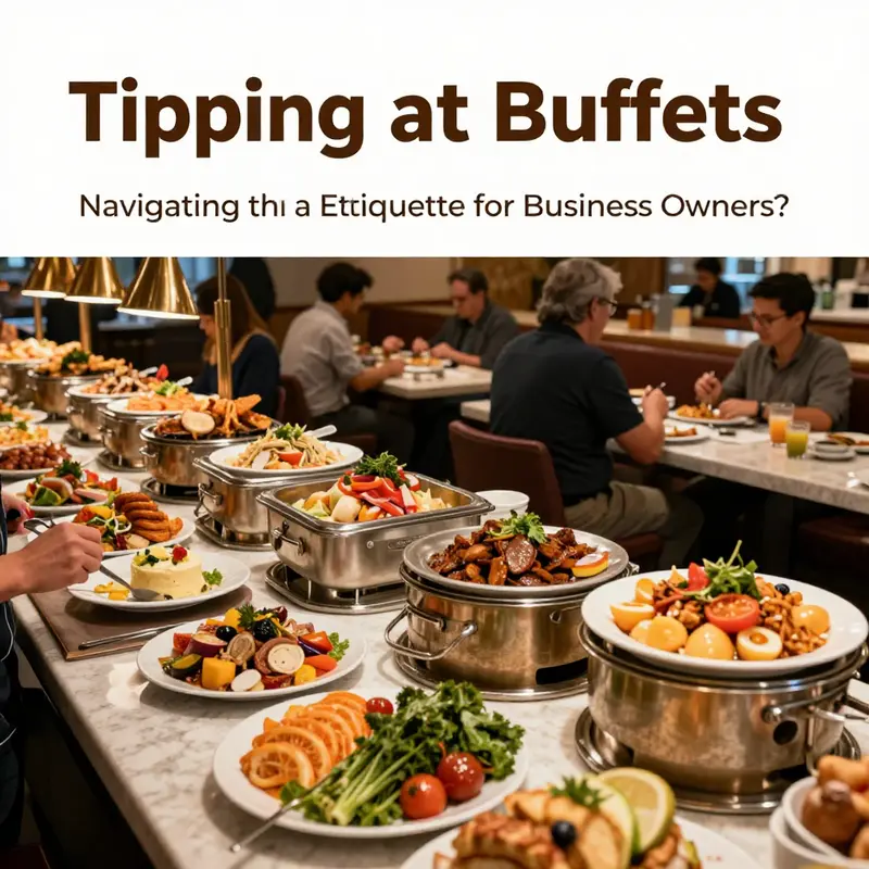 Different types of buffets and their service dynamics, illustrating when tipping is appropriate.