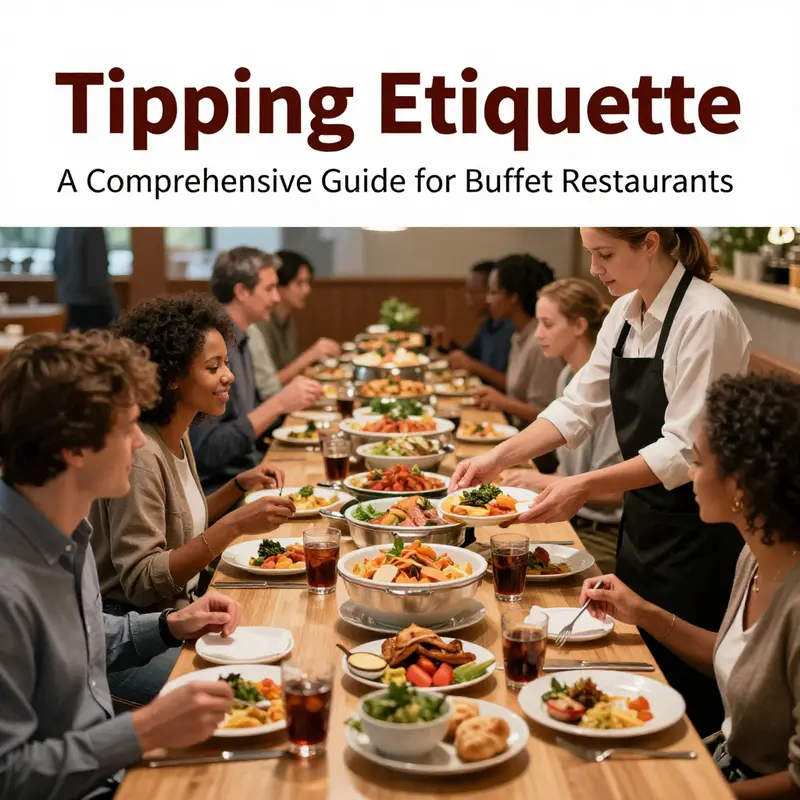 A visual representation of various buffet service types and the corresponding expectations for tipping.