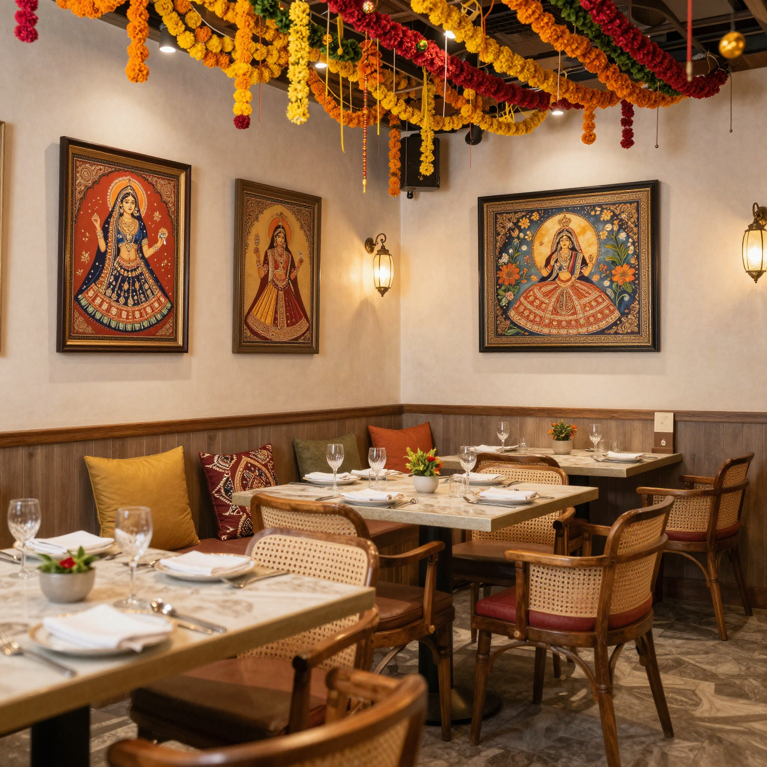 Interior of A Taste of India Restaurant