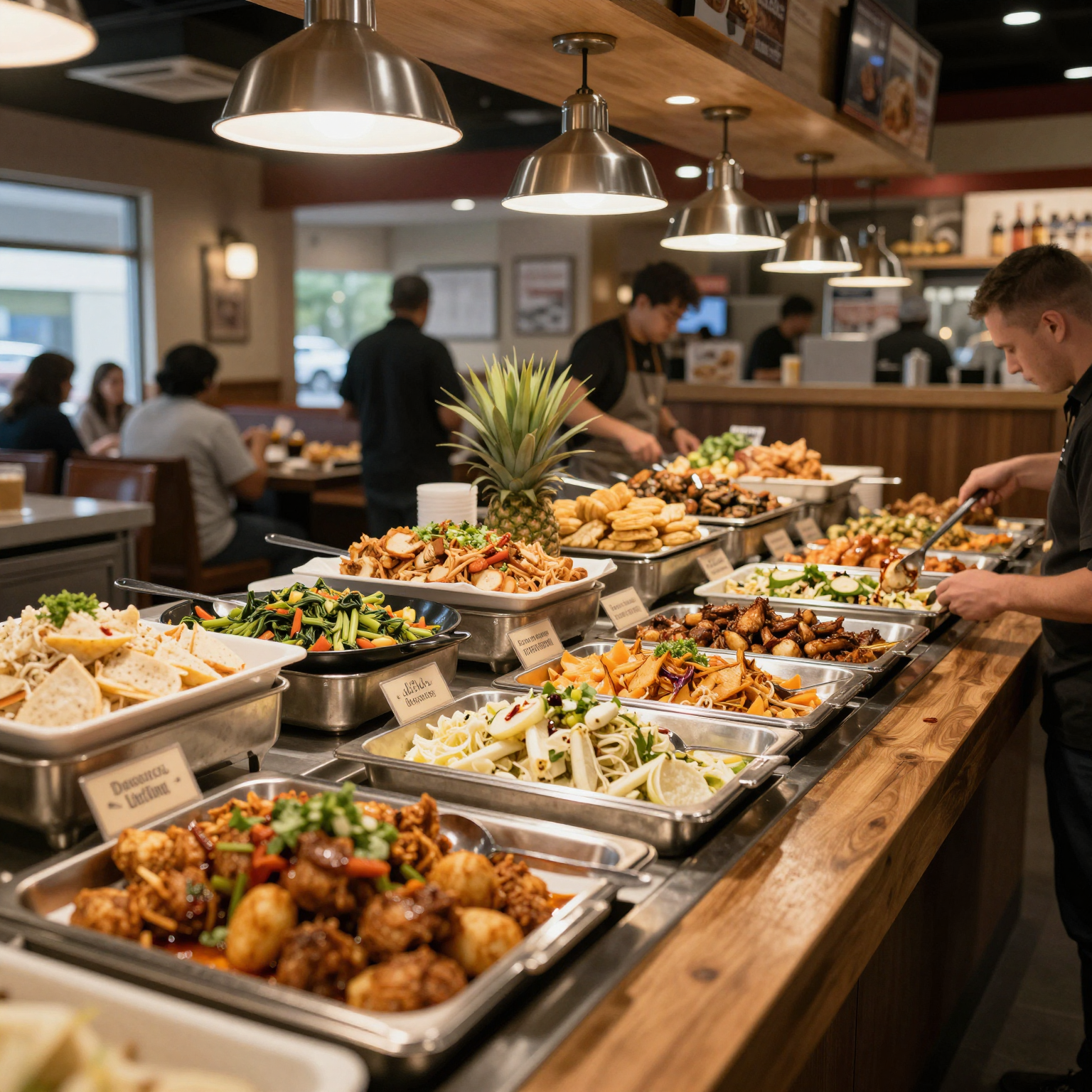 A vibrant buffet restaurant in Michigan showcasing various food options and a welcoming atmosphere.