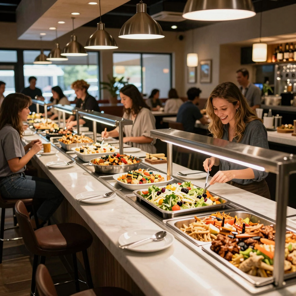 Interior View of a Buffet Restaurant