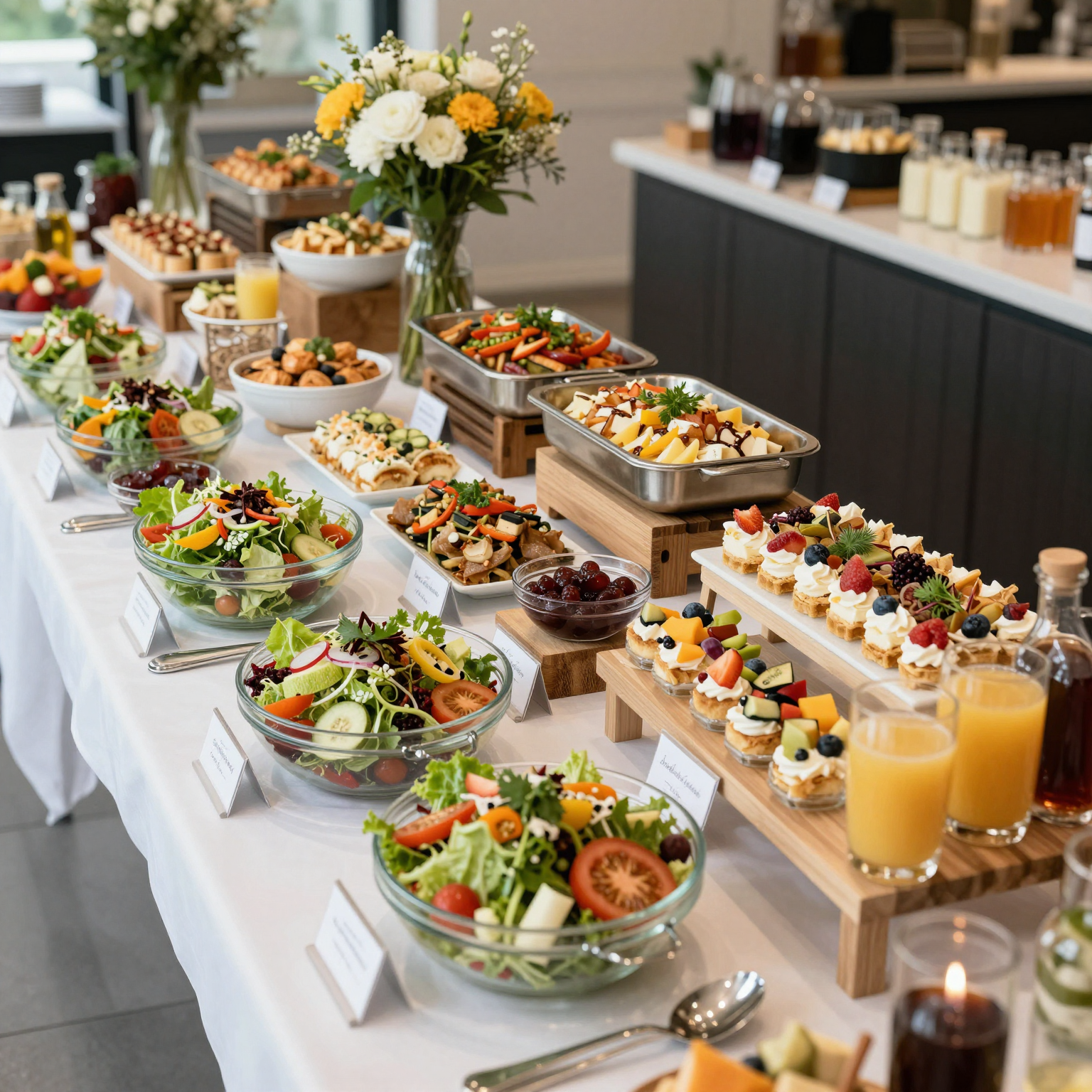 Well-Organized Buffet Setup