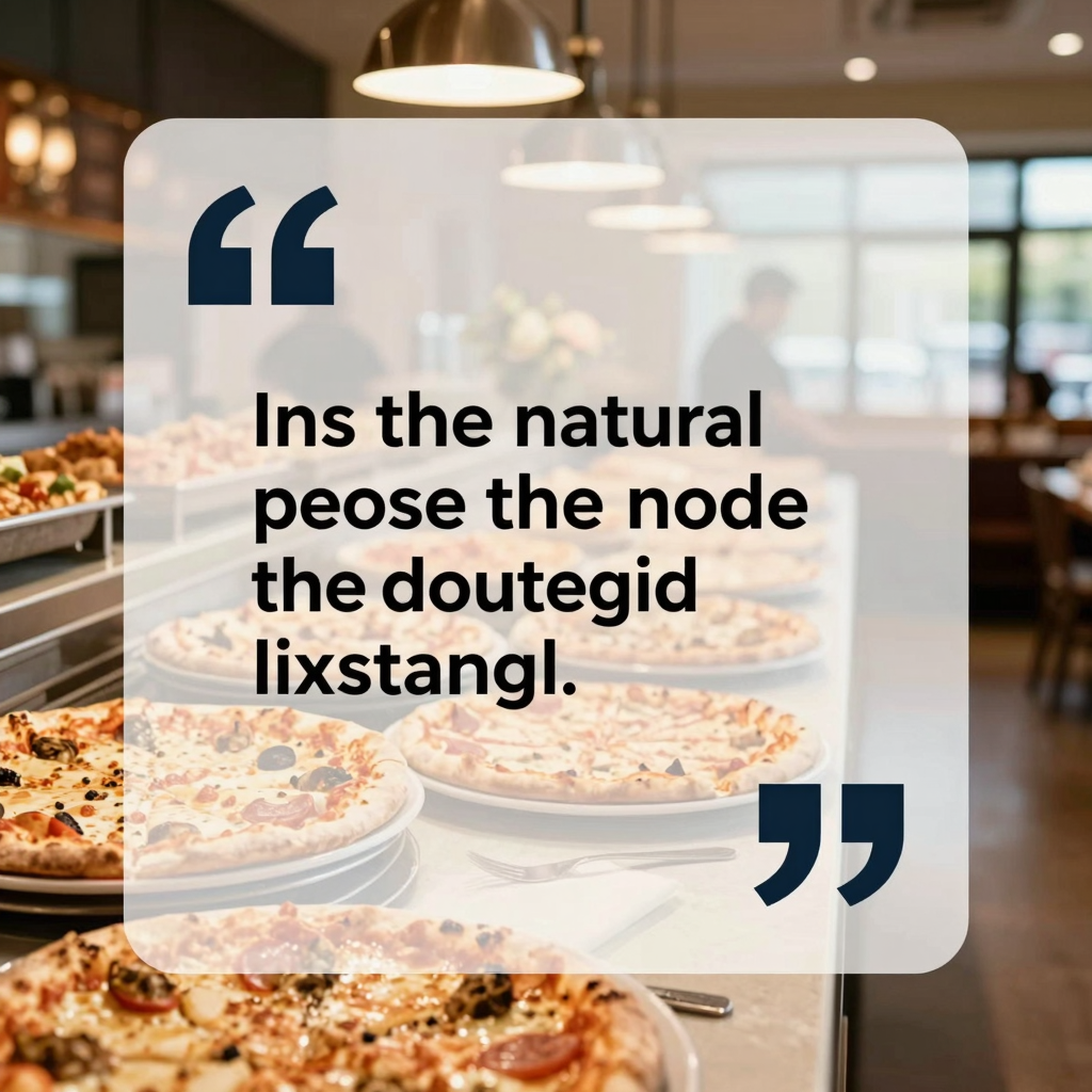 Pizza buffet restaurant interior with warm lighting and buffet line
