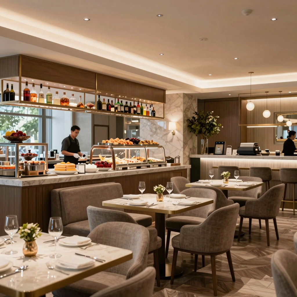 Elegant Interior of Darya Restaurants Buffet