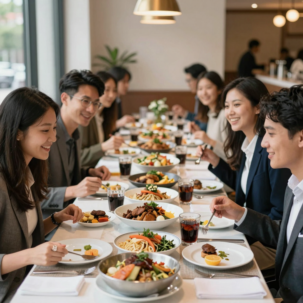 Clients Enjoying Buffet