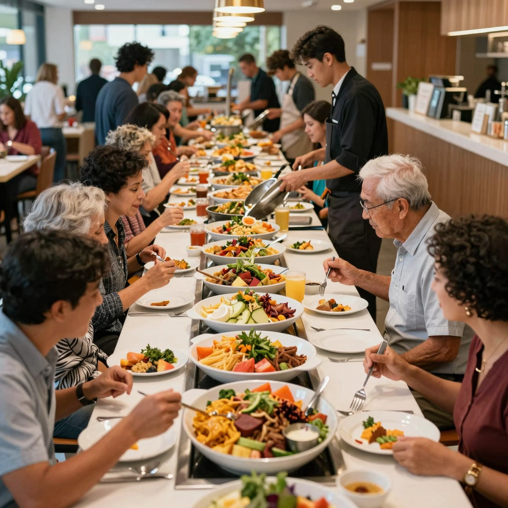 Bustling Buffet Setting
