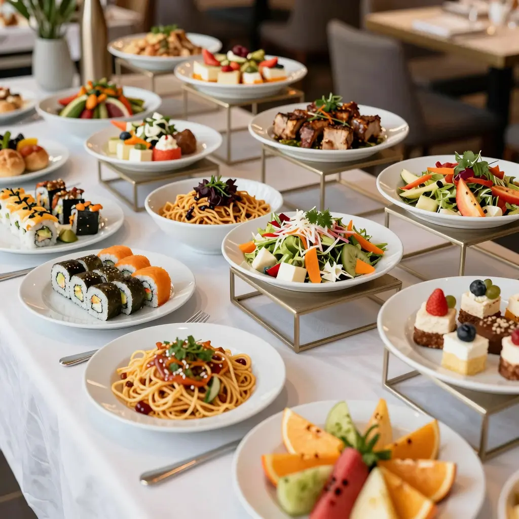 Vibrant Lunch Buffet Spread