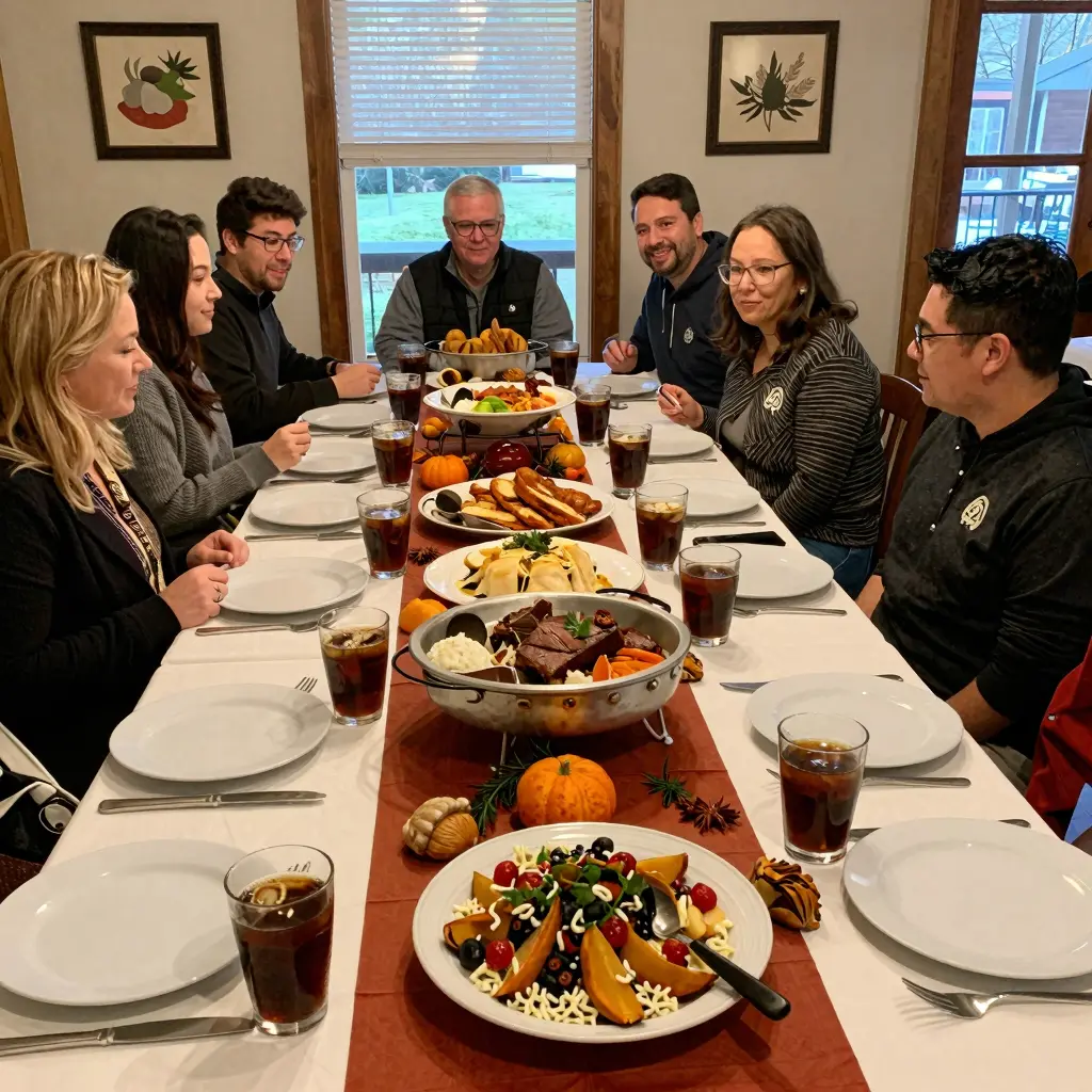A festive Thanksgiving buffet spread at CJ Hummel's Restaurant
