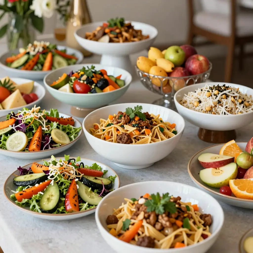 Buffet options at Governor's Restaurant featuring vegetarian and gluten-free dishes