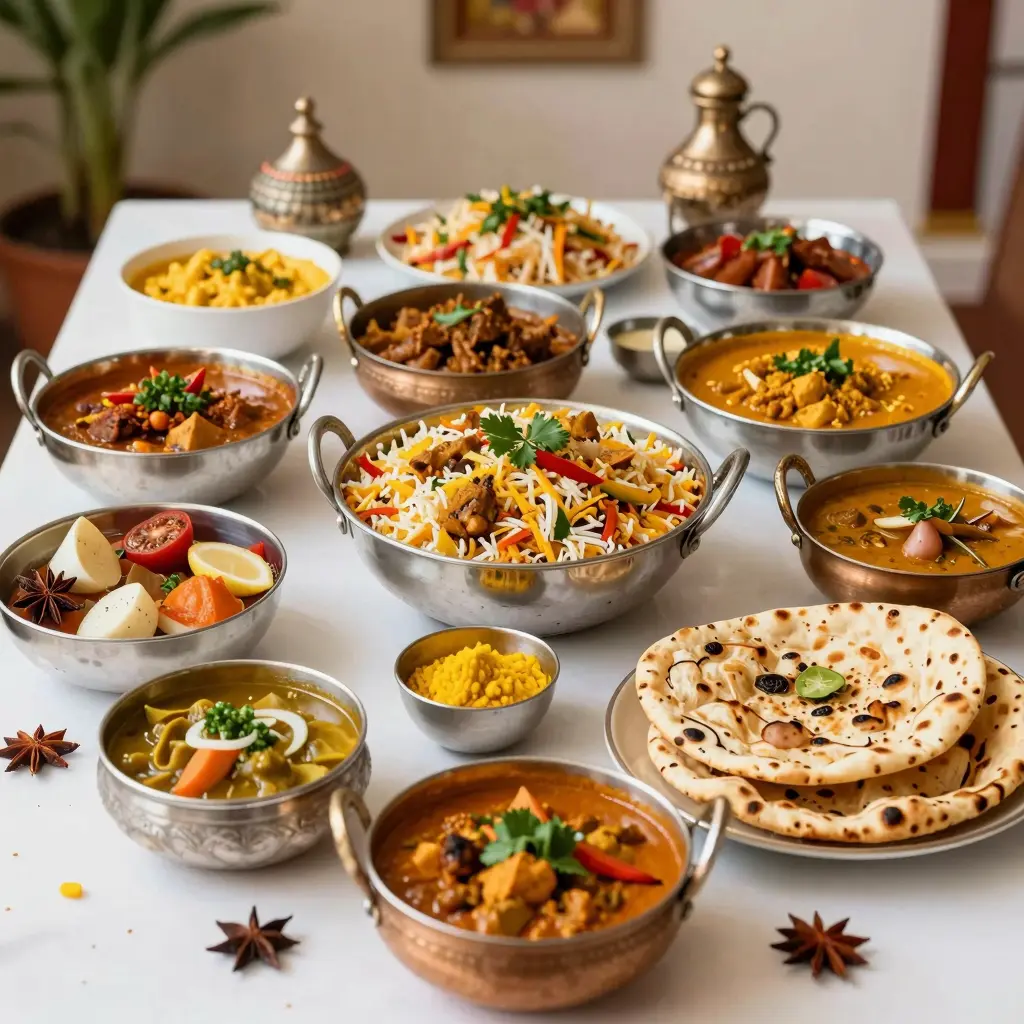 Vibrant Indian Dinner Buffet Spread