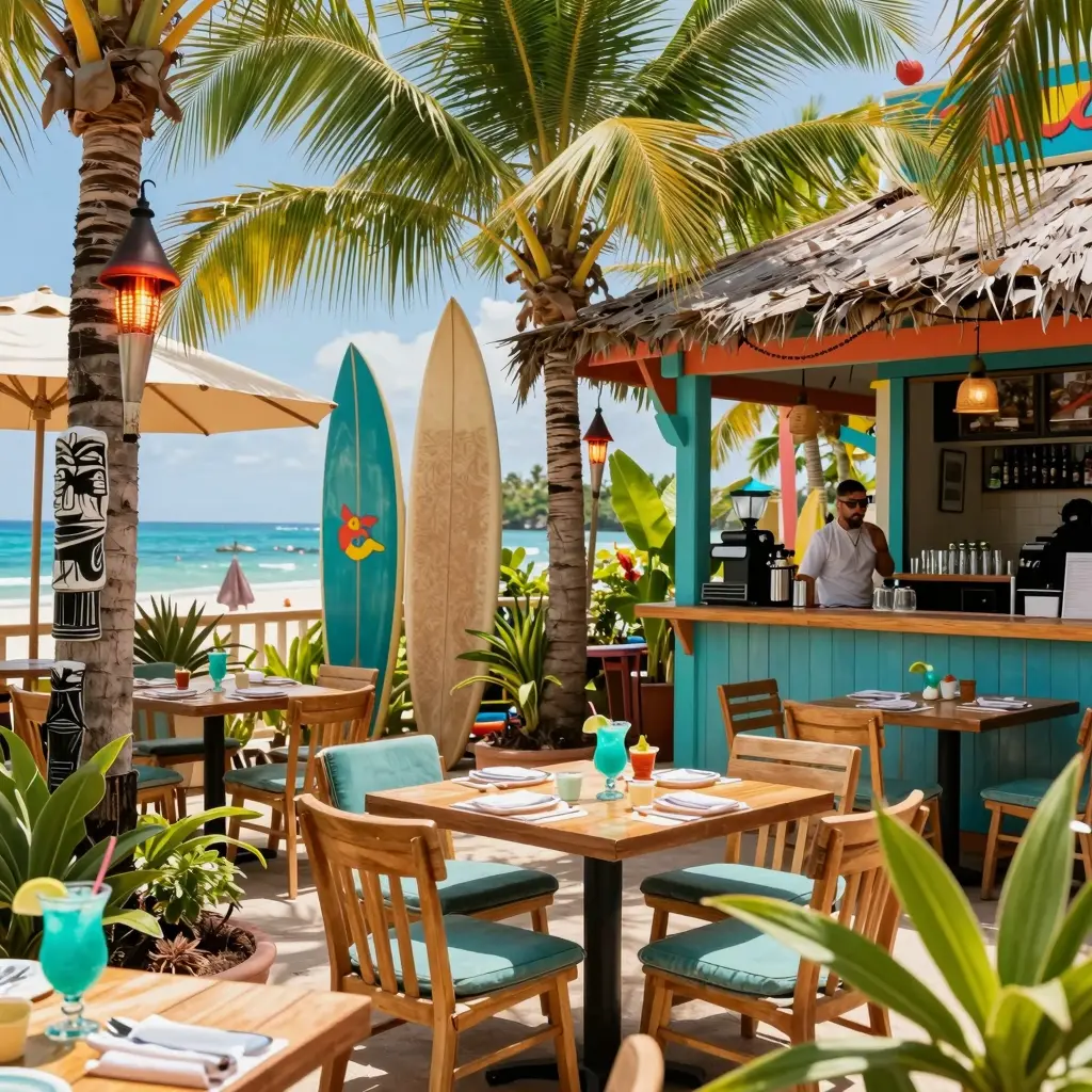 Tropical restaurant theme inspired by Jimmy Buffett
