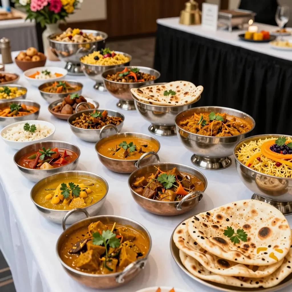 Indian buffet spread