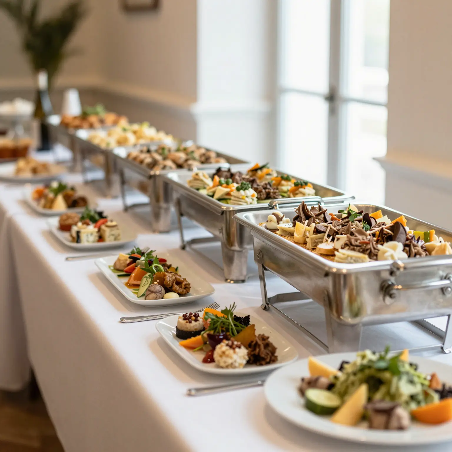 Elegant buffet setup at Palazzo for corporate events